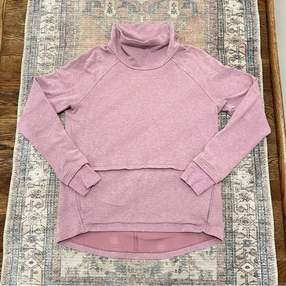 Lululemon Find Your Unwind Pullover Heathered Pink Taupe Sz 6